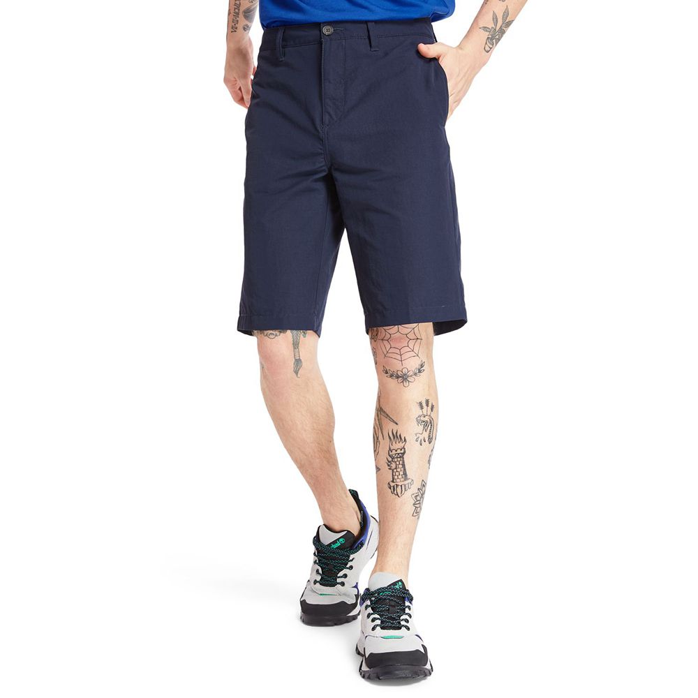 Timberland Mens Shorts Tarleton Lake Relaxed Twill - Navy - India YB5120947